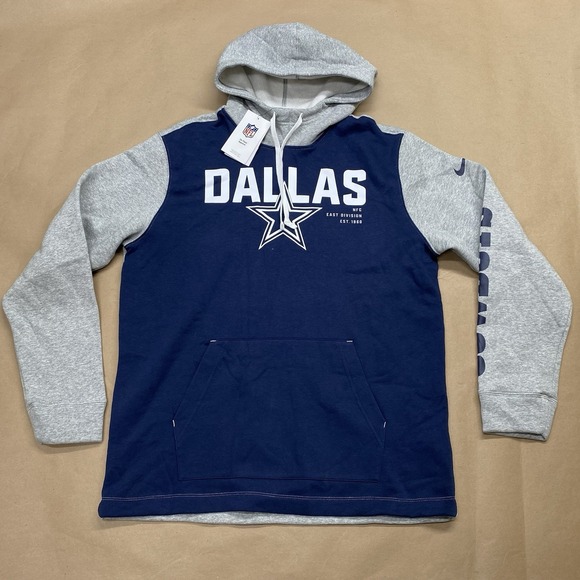 Nike Dallas Cowboys Fashion Color Block Pullover Hoodie Navy Gray Men's M Medium - Picture 1 of 12